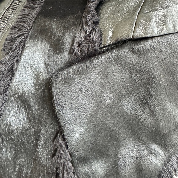Real Leather and cow fur combined jacket - Picture 4 of 8